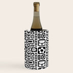 Vintage black and white floral art pattern Wine Chiller Gallery Image 3