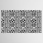 Vintage black and white floral art pattern Tablecloth Gallery Image 2