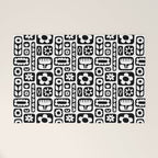 Vintage black and white floral art pattern Welcome Mat Gallery Image 1