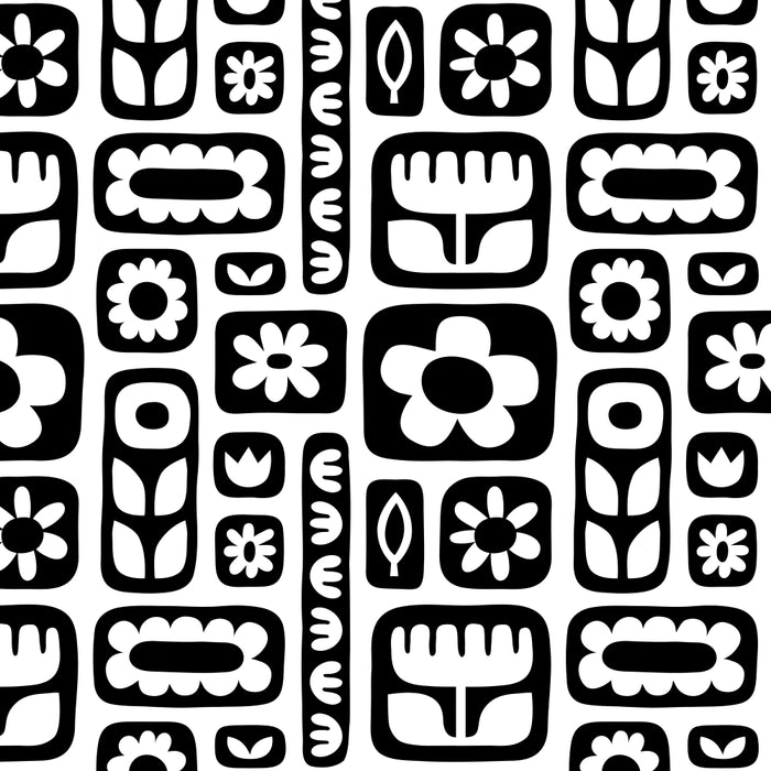 Vintage black and white floral art pattern Coffee Mug Gallery Image 2