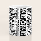 Vintage black and white floral art pattern Coffee Mug Gallery Image 4