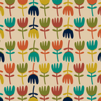 Tulips - Cute Scandinavian Floral Pattern in Midcentury Modern Mustard, Teal, Olive, and Orange on Beige Coffee Mug Gallery Image 2