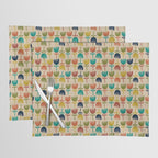 Tulips - Cute Scandinavian Floral Pattern in Midcentury Modern Mustard, Teal, Olive, and Orange on Beige Placemat Gallery Image 1