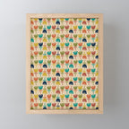 Tulips - Cute Scandinavian Floral Pattern in Midcentury Modern Mustard, Teal, Olive, and Orange on Beige Mini Art Print Gallery Image 1