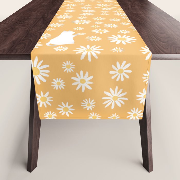 Hidden cat 44 flowers fall  Table Runner Gallery Image 1