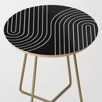 Minimal Line Curvature II Black and White Mid Century Modern Arch Abstract Side Table Gallery Image 2