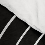 Minimal Line Curvature II Black and White Mid Century Modern Arch Abstract Comforter Gallery Image 4