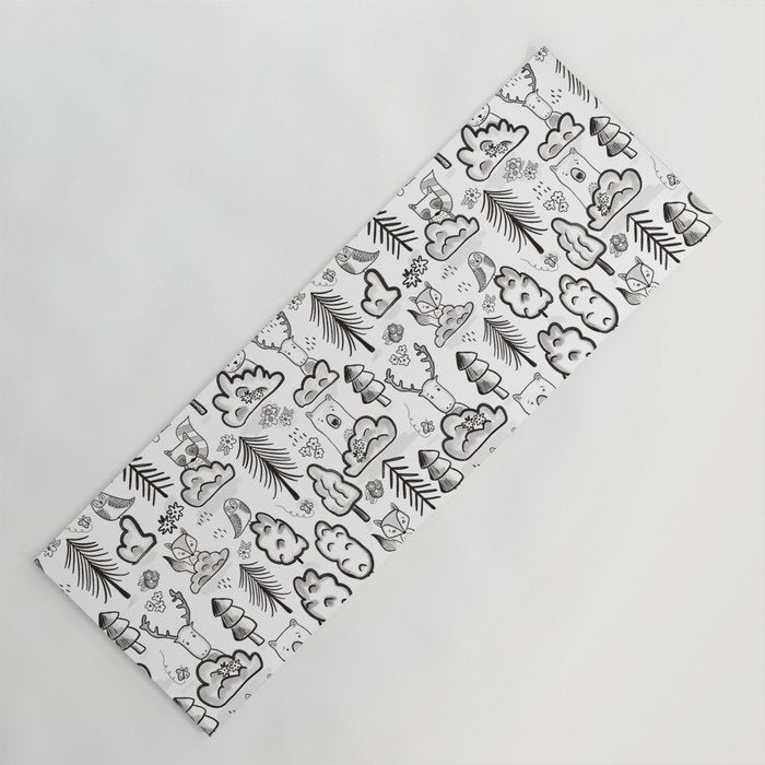 Woodland Animals Large Yoga Mat Gallery Image 1