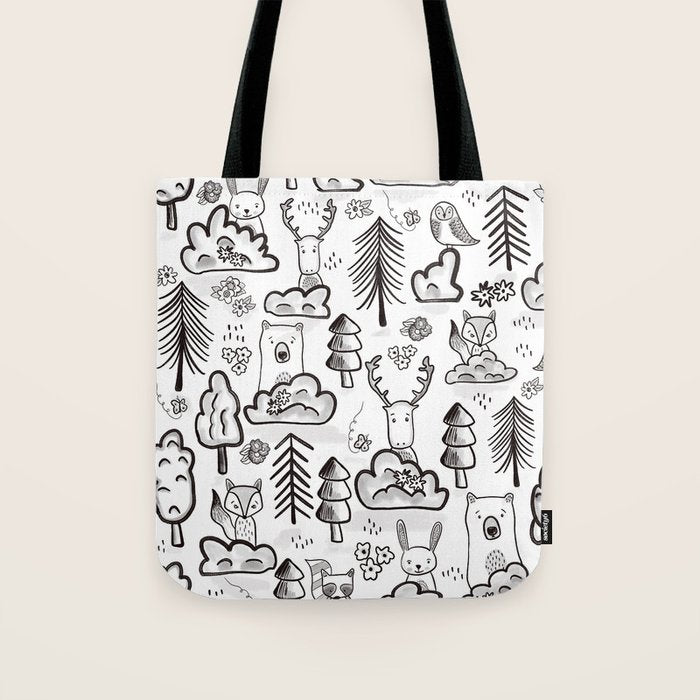 Woodland Animals Large Tote Bag Gallery Image 1