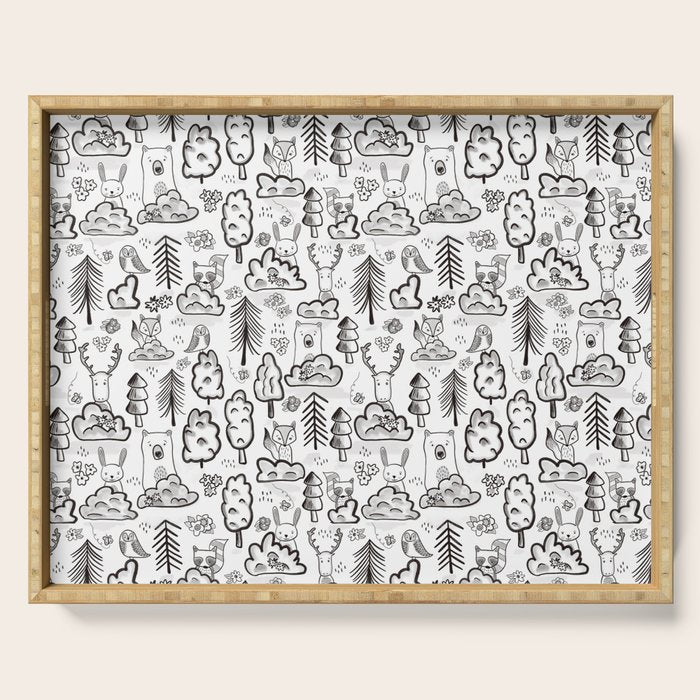 Woodland Animals Large Serving Tray Gallery Image 1