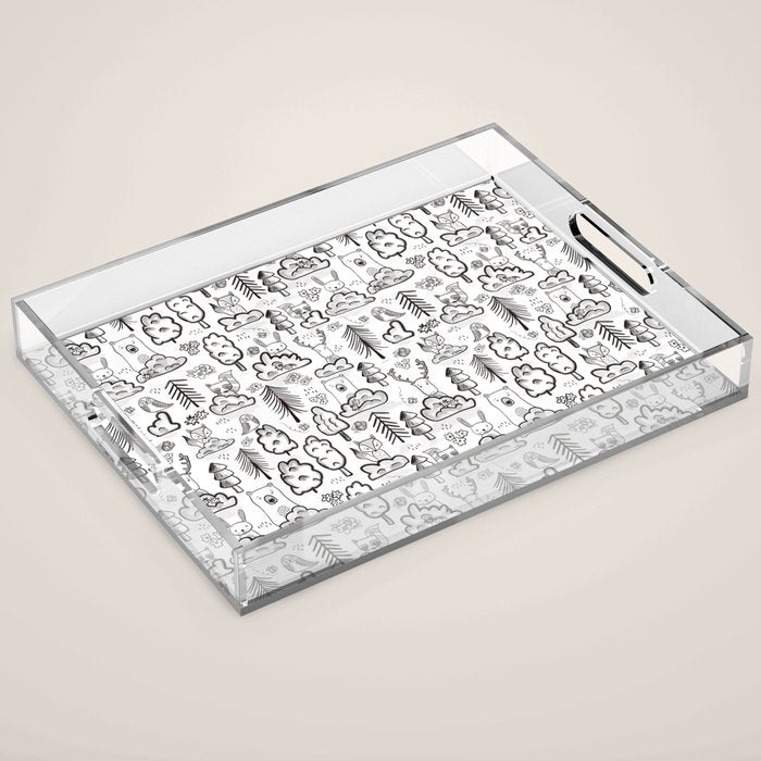 Woodland Animals Large Acrylic Tray Gallery Image 1
