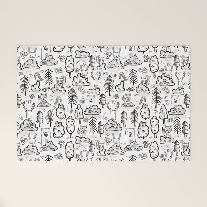 Woodland Animals Large Welcome Mat Gallery Image 1