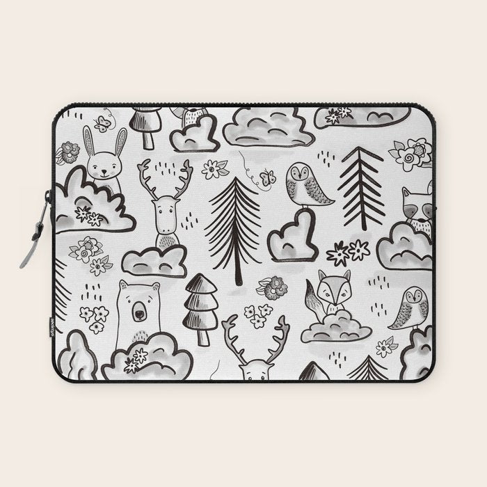 Woodland Animals Large Laptop Sleeve Gallery Image 1