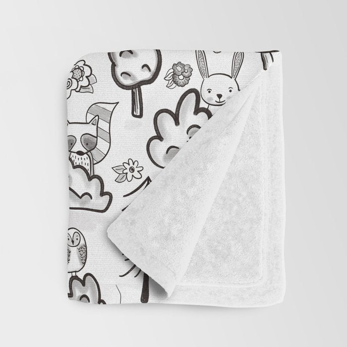 Woodland Animals Large Throw Blanket Gallery Image 3