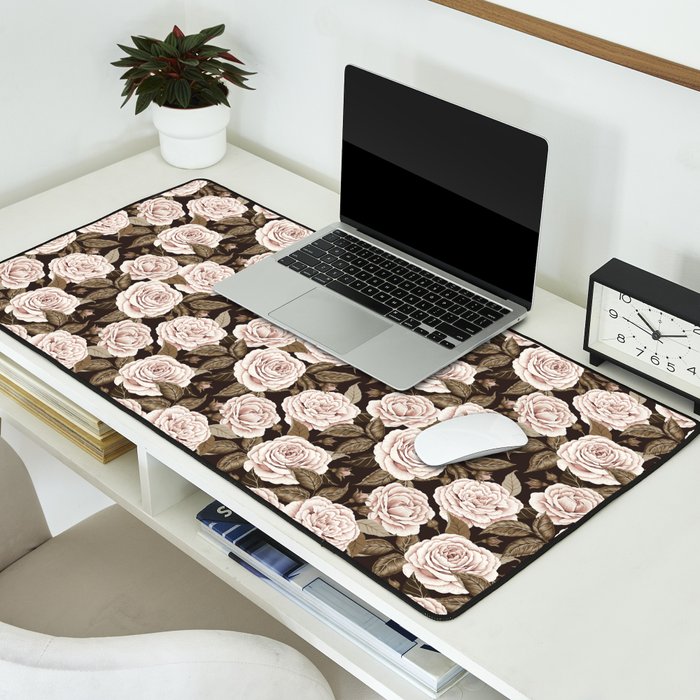 A Realm Of Roses - Dark Academia Pink Desk Mat Gallery Image 2