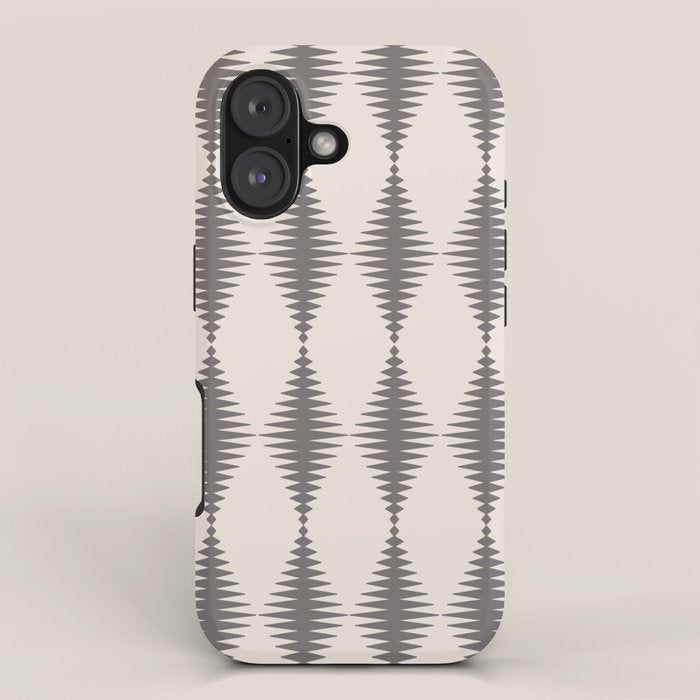 Modern Harlequin Pattern - Gray and Beige iPhone Case Gallery Image 1