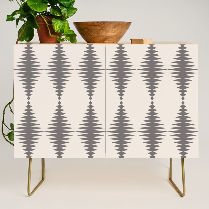 Modern Harlequin Pattern - Gray and Beige Credenza Gallery Image 1