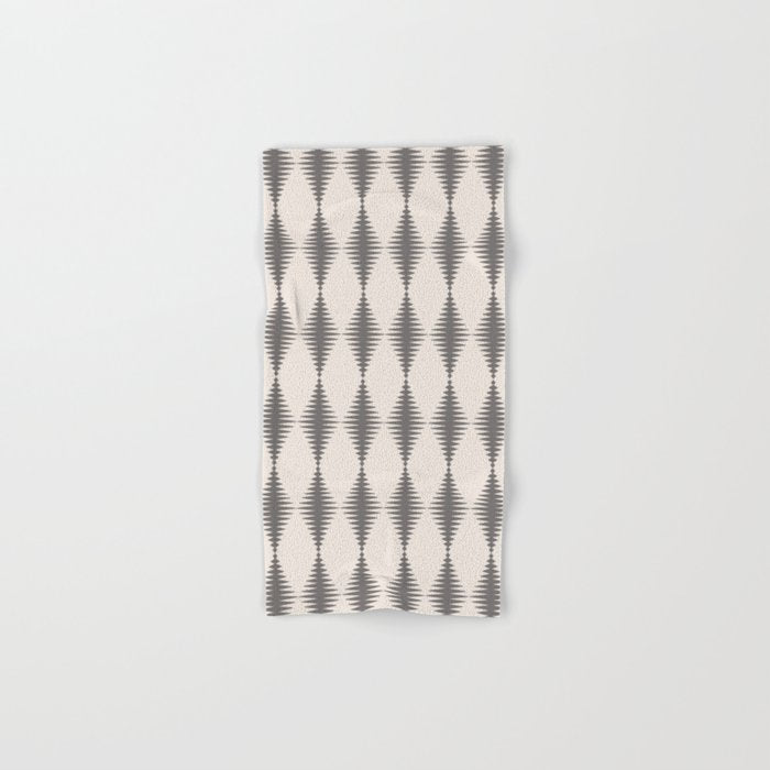 Modern Harlequin Pattern - Gray and Beige Bath Towel Gallery Image 1