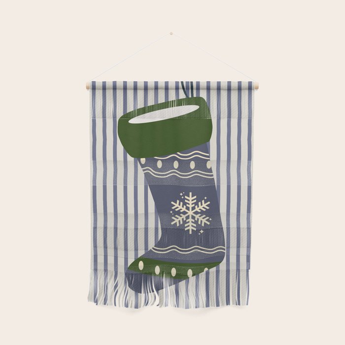 Christmas Stocking Blue Wall Hanging Gallery Image 1