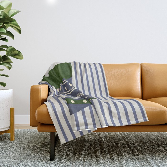 Christmas Stocking Blue Throw Blanket Gallery Image 1