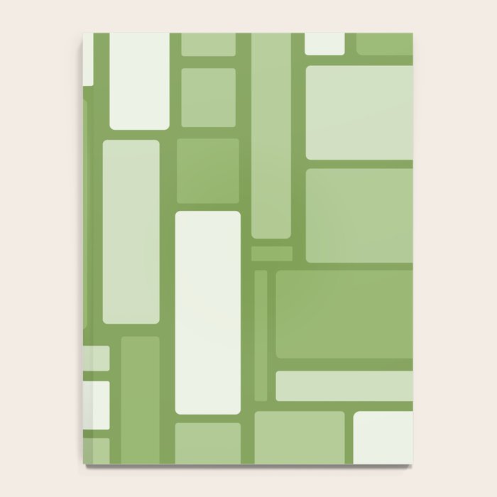 Modulus Retro Modern Geometric Pattern in Vintage Green Notebook Gallery Image 4