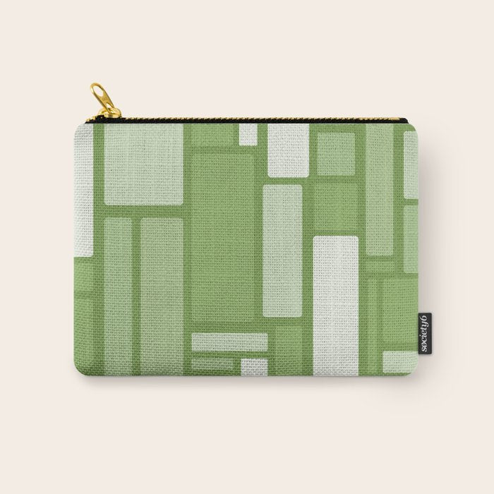 Modulus Retro Modern Geometric Pattern in Vintage Green Carry All Pouch Gallery Image 1