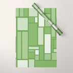 Modulus Retro Modern Geometric Pattern in Vintage Green Wrapping Paper Gallery Image 1