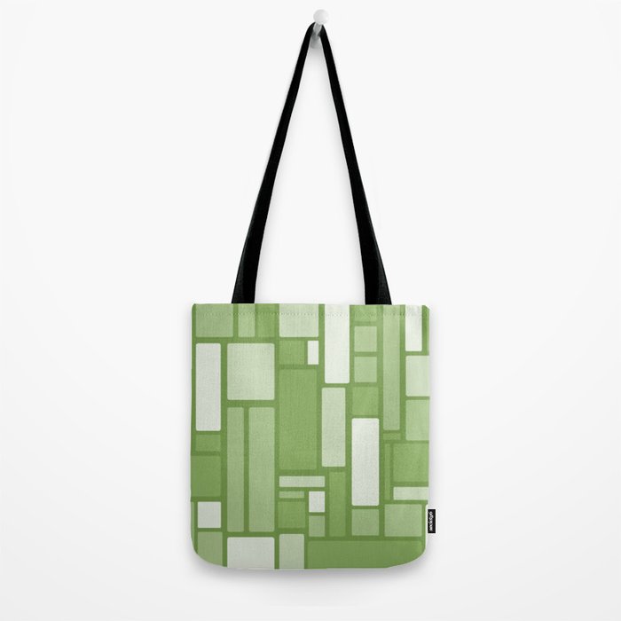 Modulus Retro Modern Geometric Pattern in Vintage Green Tote Bag Gallery Image 2