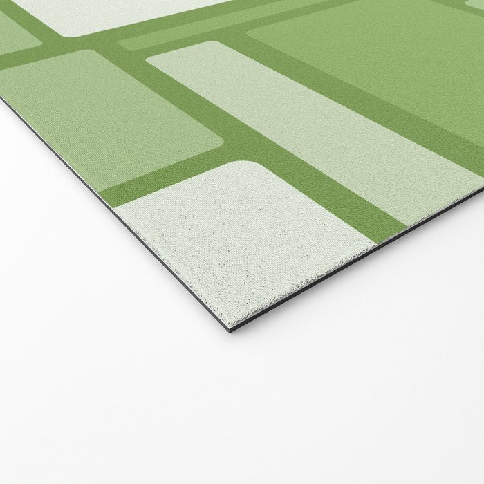 Modulus Retro Modern Geometric Pattern in Vintage Green Welcome Mat Gallery Image 2