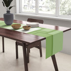 Modulus Retro Modern Geometric Pattern in Vintage Green Table Runner Gallery Image 2
