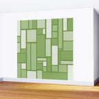 Modulus Retro Modern Geometric Pattern in Vintage Green Wall Mural Gallery Image 2