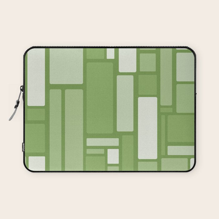 Modulus Retro Modern Geometric Pattern in Vintage Green Laptop Sleeve Gallery Image 1
