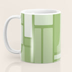 Modulus Retro Modern Geometric Pattern in Vintage Green Coffee Mug Gallery Image 3