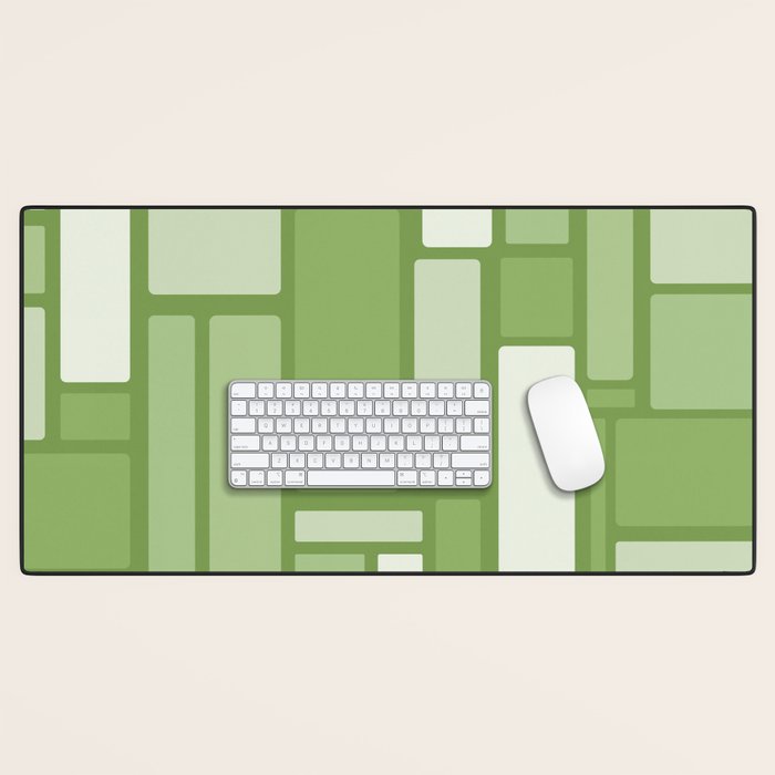 Modulus Retro Modern Geometric Pattern in Vintage Green Desk Mat Gallery Image 1