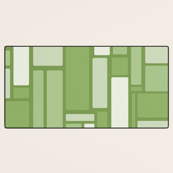 Modulus Retro Modern Geometric Pattern in Vintage Green Desk Mat Gallery Image 3