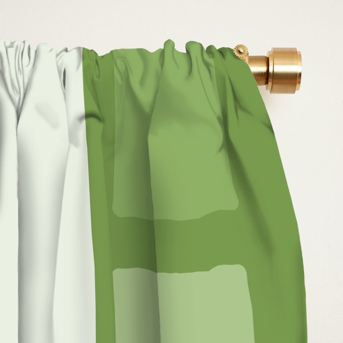 Modulus Retro Modern Geometric Pattern in Vintage Green Window Curtain Gallery Image 2