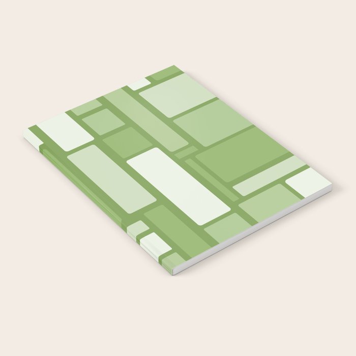 Modulus Retro Modern Geometric Pattern in Vintage Green Notebook Gallery Image 2