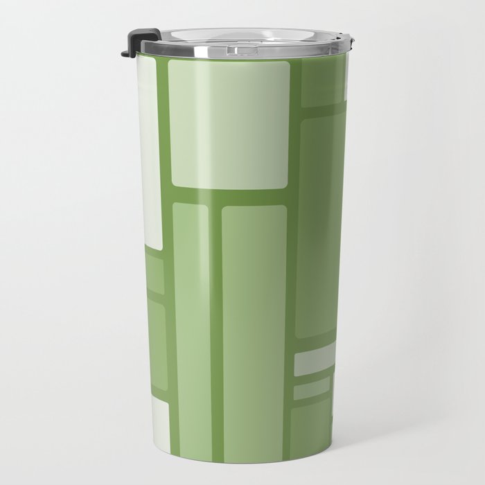 Modulus Retro Modern Geometric Pattern in Vintage Green Travel Mug Gallery Image 3