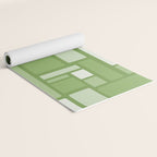 Modulus Retro Modern Geometric Pattern in Vintage Green Yoga Mat Gallery Image 2