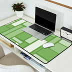 Modulus Retro Modern Geometric Pattern in Vintage Green Desk Mat Gallery Image 2