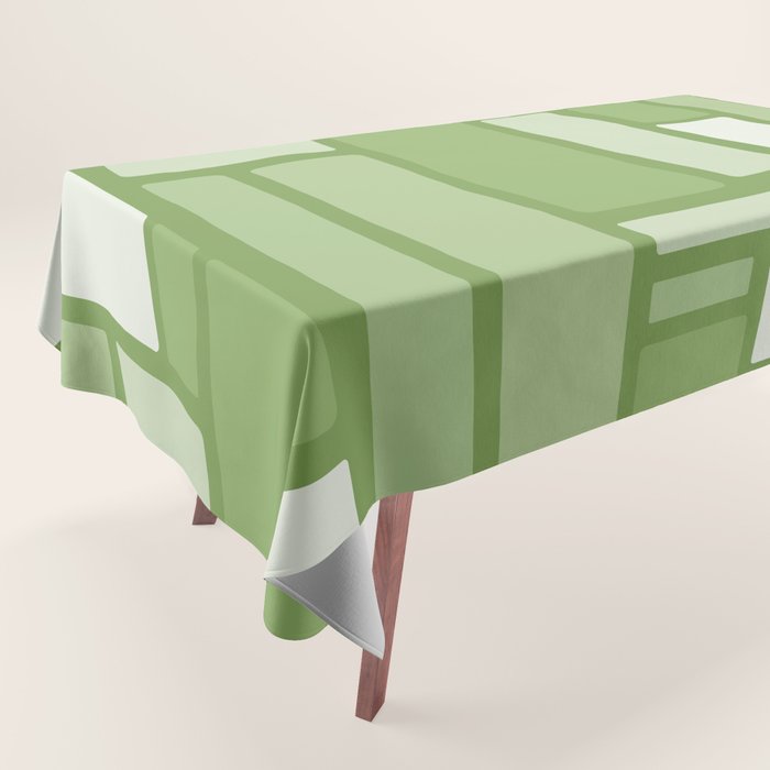 Modulus Retro Modern Geometric Pattern in Vintage Green Tablecloth Gallery Image 1