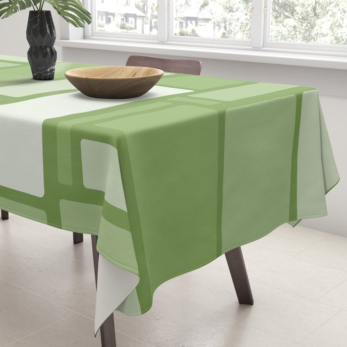 Modulus Retro Modern Geometric Pattern in Vintage Green Tablecloth Gallery Image 3