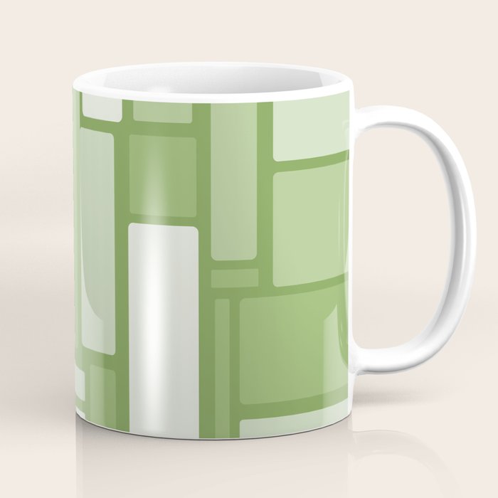 Modulus Retro Modern Geometric Pattern in Vintage Green Coffee Mug Gallery Image 1