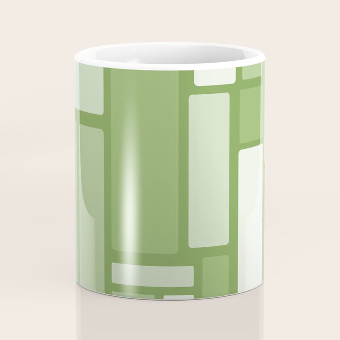 Modulus Retro Modern Geometric Pattern in Vintage Green Coffee Mug Gallery Image 4