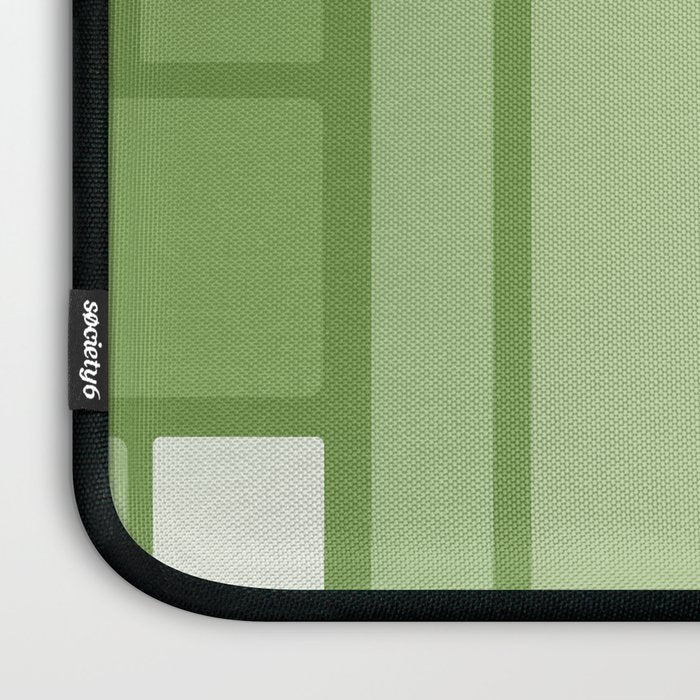 Modulus Retro Modern Geometric Pattern in Vintage Green Laptop Sleeve Gallery Image 3