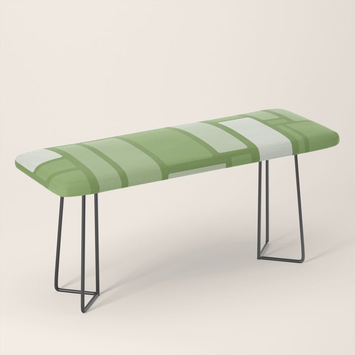 Modulus Retro Modern Geometric Pattern in Vintage Green Bench Gallery Image 1
