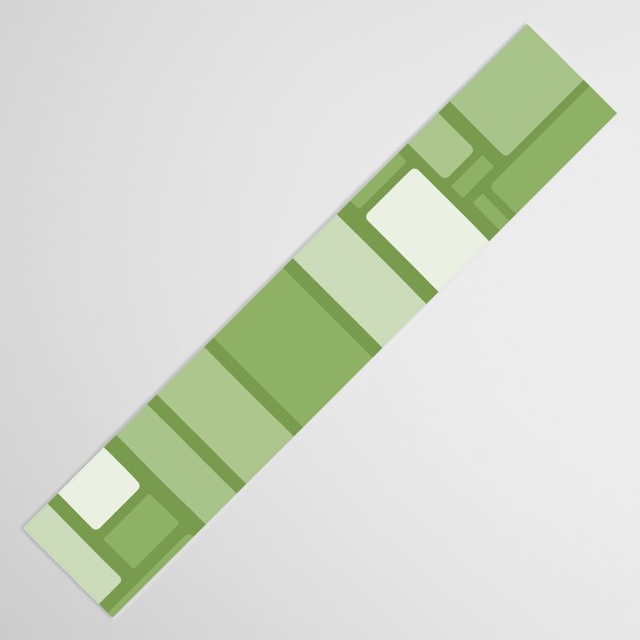 Modulus Retro Modern Geometric Pattern in Vintage Green Table Runner Gallery Image 3