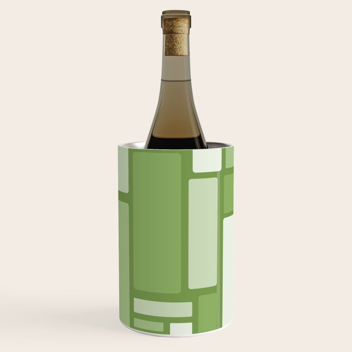 Modulus Retro Modern Geometric Pattern in Vintage Green Wine Chiller Gallery Image 1