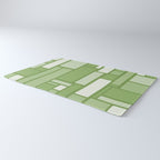 Modulus Retro Modern Geometric Pattern in Vintage Green Rug Gallery Image 3