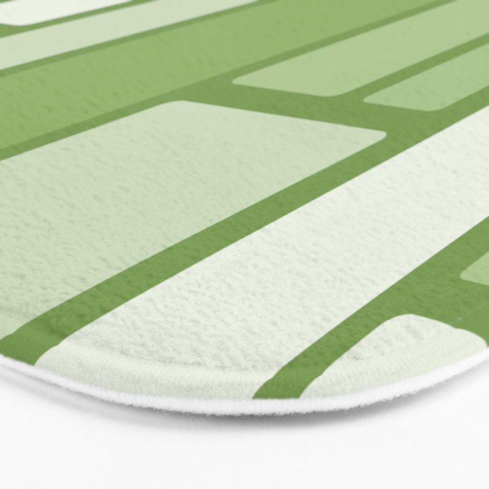 Modulus Retro Modern Geometric Pattern in Vintage Green Bath Mat Gallery Image 3